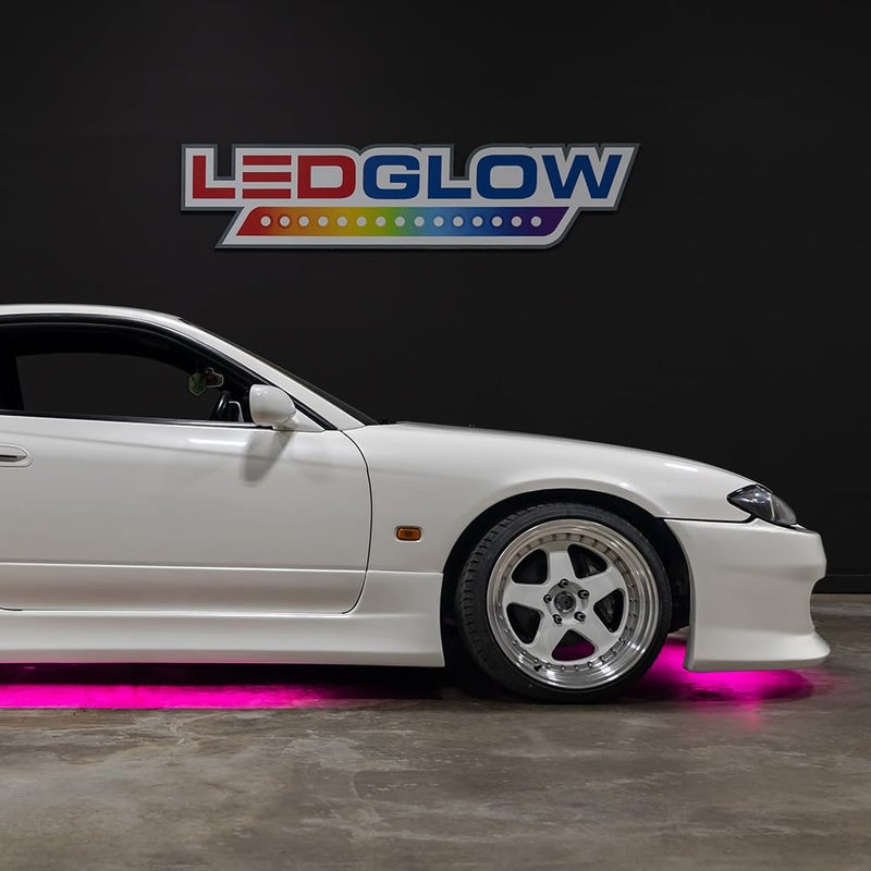 LEDGlow 4pc Pink LED Flexible Car Slimline Underbody Underglow Accent Neon Lighting Kit - 4 Unique Patterns - Water Resistant, Low Profile Light Tubes - Includes Control Box & Remote - Image 4